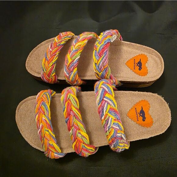 BRAND NEW ROCKET DOG WOMEN'S GREEN ASHLEY COLORFUL STRING SANDALl - Picture 9 of 16